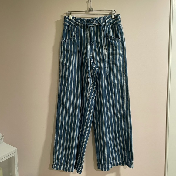 American Eagle High Waist Striped Tie Pants Sz 4 - Picture 5 of 10